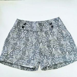 Silver & black shorts, size M